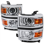 Spec-D 14-15 Silverado 1500 Projector Headlights Chrome/Clear