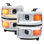 Spec-D 14-15 Silverado 1500 Sequential Headlights White/Black Trim