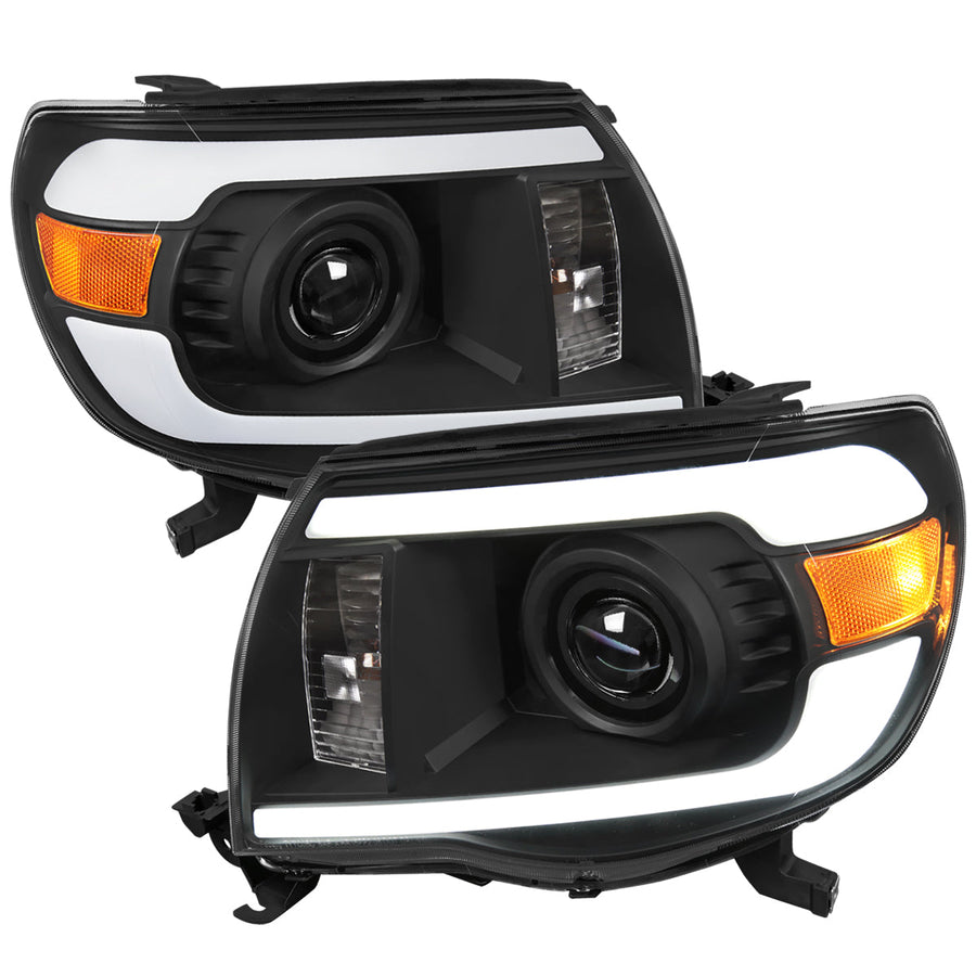 Spec-D 05-11 Toyota Tacoma LED Bar Projector Headlights Black/Clear