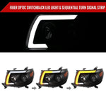 Spec-D 05-11 Tacoma Headlights Sequetial LED Bar Signal Black