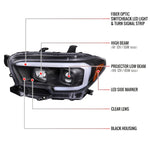 Spec-D 16-23 Tacoma Switchback LED Projector Headlights Black