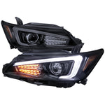 Spec-D 11-13 Scion tC Projector Headlights LED Bar Jet Black/Smoked