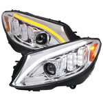 Spec-D 15-18 Mercedes C-Class W205 SEQ Projector Headlights Chrome