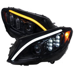 Spec-D 15-18 Mercedes C-Class W205 Sequential Headlights Black Smoked