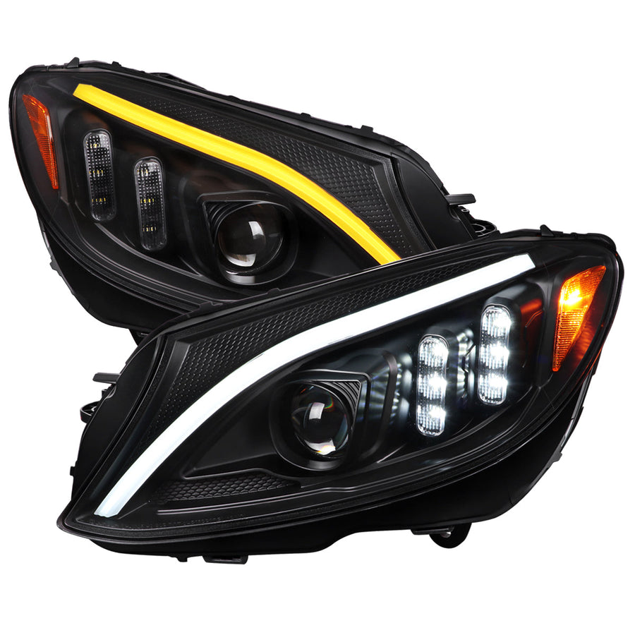 Spec-D 15-18 Mercedes-Benz C-Class W205 SEQ LED Headlights Black