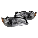 Spec-D 98-00 Toyota Corolla 1PC Crystal Headlights Matte Black/Clear