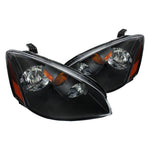 Spec-D 02-04 Nissan Altima Headlights Crystal Matte Black/Clear Amber