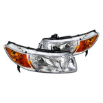 Spec-D 06-11 Honda Civic Coupe Crystal Headlights Chrome