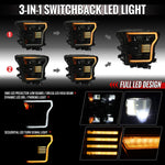 Spec-D 15-17 Ford F-150 Led Projector HID Headlight Black/Smoked Lens