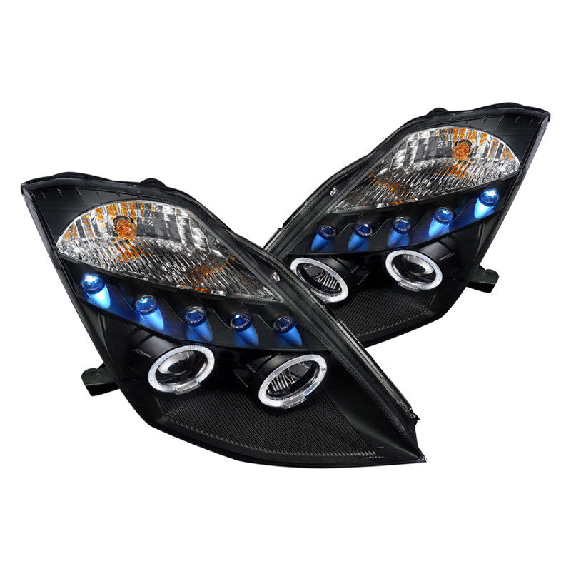 Spec-D 03-05 Nissan 350Z Halo Projector Headlights Black