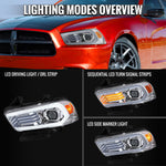 Spec-D 11-14 Dodge Charger Projector Headlights Sequential Chrome
