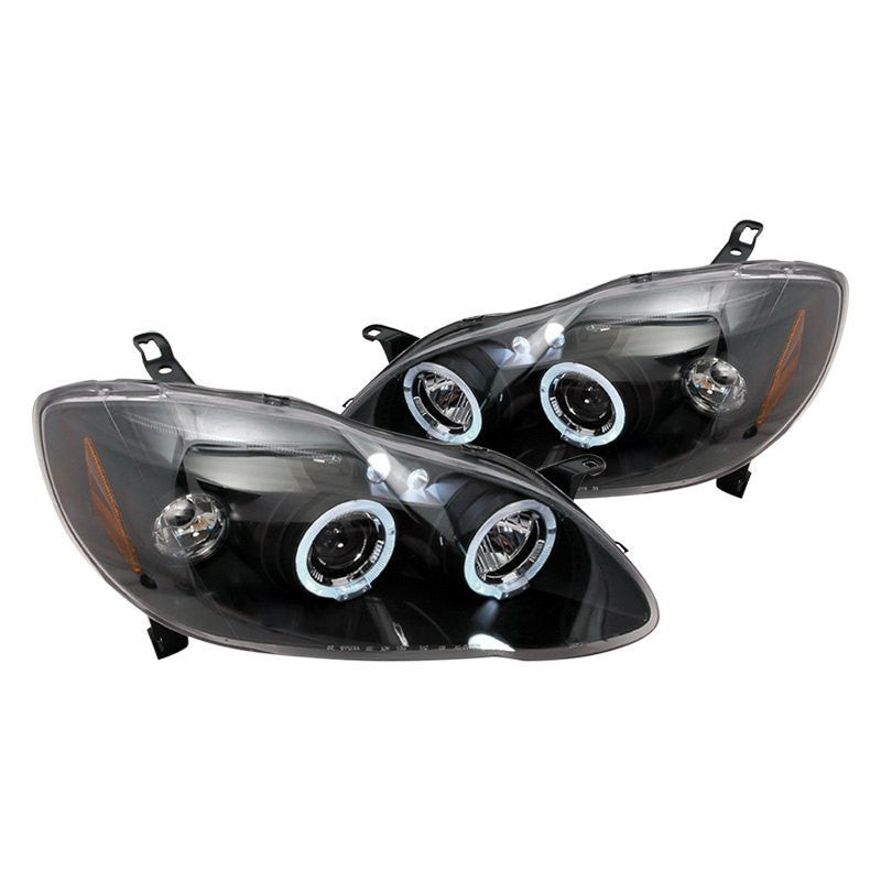 Spec-D 03-08 Toyota Corolla Halo Projector Headlights Black