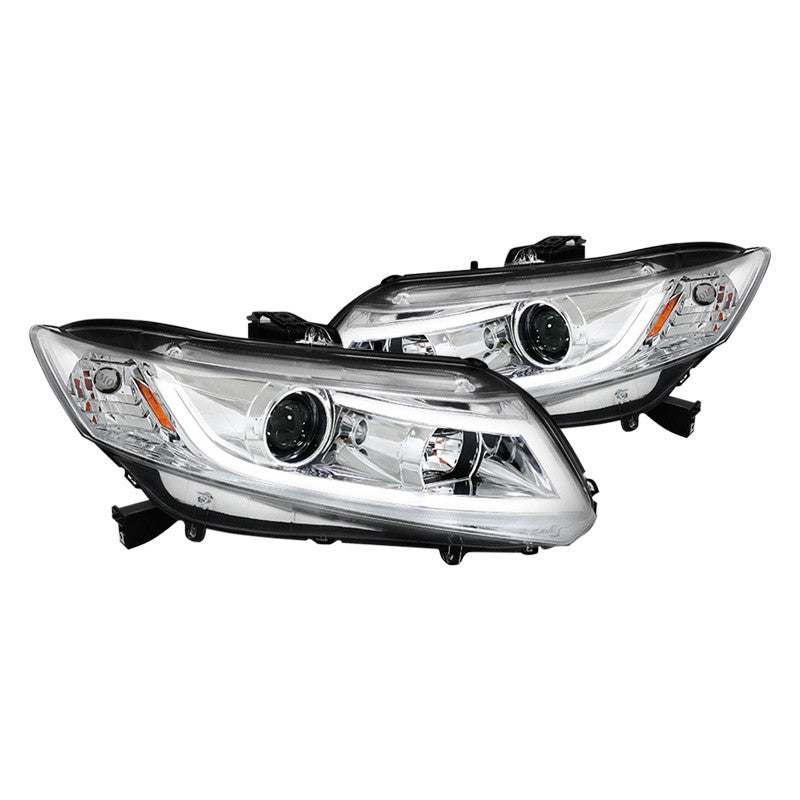Spec-D 12-15 Honda Civic Headlights LED Bar Projector Chrome/Clear