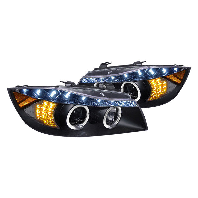 Spec-D 06-08 BMW E90 4D R8 Style Projector V2 Black Headlights
