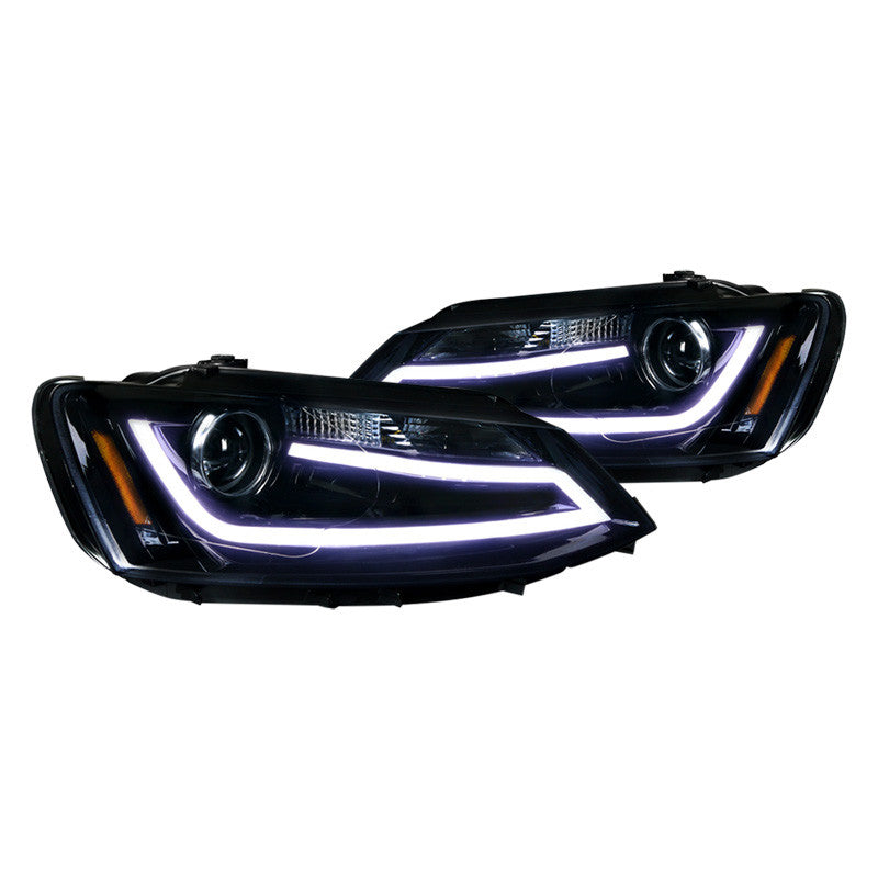 Spec-D 11-18 VW Jetta MK6 Headlights LED Bar Projector Black/Smoked