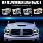 Spec-D 06-08 Dodge Ram 1500 2500 3500 Projector Led Headlight Chrome