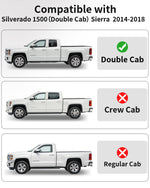 Umbrauto Custom Fit Floor Mats for Chevy Silverado/GMC Sierra Double Cab 1500 2014-2018, 2500HD/3500HD 2015-2019, All Weather TPE Truck Floor Liners for Carpet Floor, Front&Rear Row, Footwell Coverage