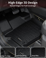 Umbrauto All Weather Floor Mats for Ford F150 SuperCrew 2015-2025 2026 & Lightning 2022-2026, Custom Fit TPE Truck Floor Liners, Waterproof Heavy Duty Full Coverage, Rear w/o Fold Flat Storage