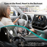OTTOCAST Baby Car Camera &Wireless Carplay Adapter,1080P HD Rear Seat Monitor Display on Car Screen,150°Wide Angle No-Glow Night View, Safety for Kids & Infants