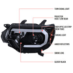 Spec-D 12-15 Tacoma Projector Headlights LED Bar Black Smoked