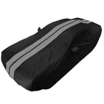 2008-2023 Dodge Challenger Ultraguard Plus Car Cover - 300D Indoor/Outdoor Protection - Black with Gray Stripes