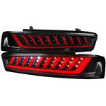 Spec-D 16-18 Chevrolet Camaro LED Red Bar Tail Lights Black