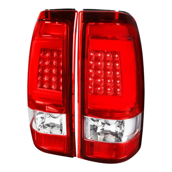 Spec-D 99-02 Silverado 99-06 Sierra LED Tail Lights Chrome/Red/Clear
