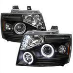 Spec-D 07-13 Chevy Avalanche Halo Projector Headlights Black