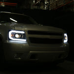Spec-D 07-14 Chevy Avalanche Tahoe Headlights LED Bar Black
