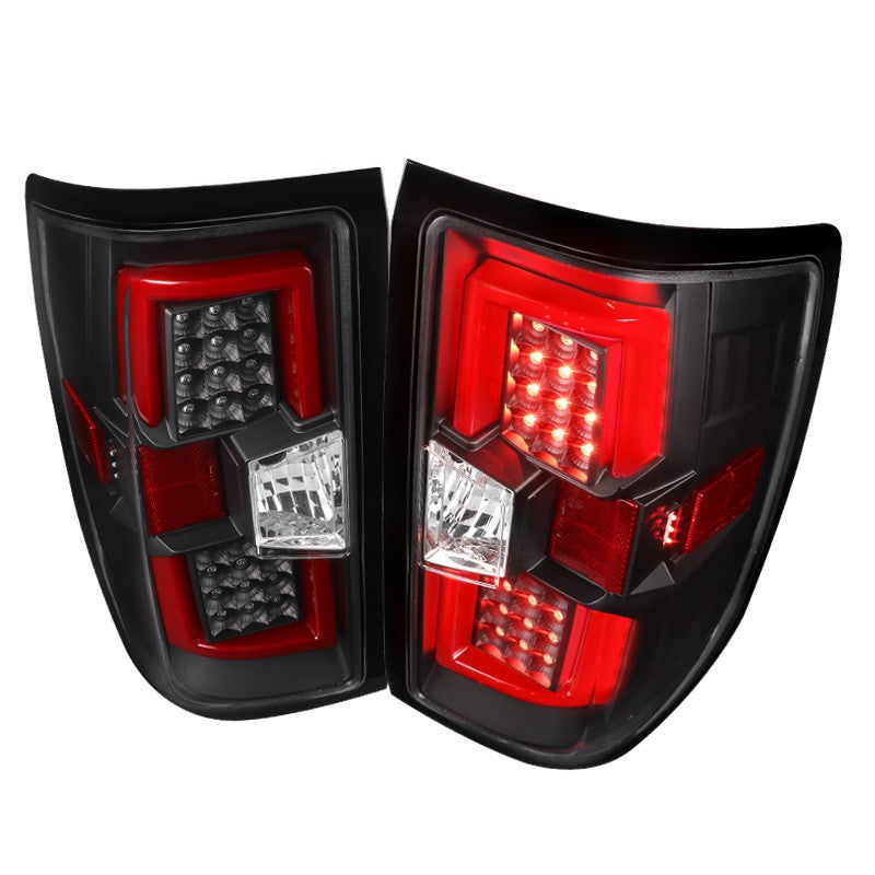 Spec-D 14-17 Chevy Silverado LED Tail Lights Black Housing Clear Lens