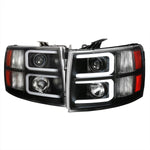 Spec-D 07-13 Chevy Silverado Pickup Projector Headlights Black