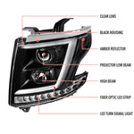 Spec-D 15-20 Chevy Tahoe / Suburban Projector Headlights Black/Clear