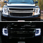 Spec-D 15-20 Chevy Tahoe Projector Headlights LED Bar Chrome