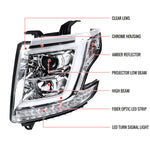 Spec-D 15-20 Chevy Tahoe Projector Headlights LED Bar Chrome
