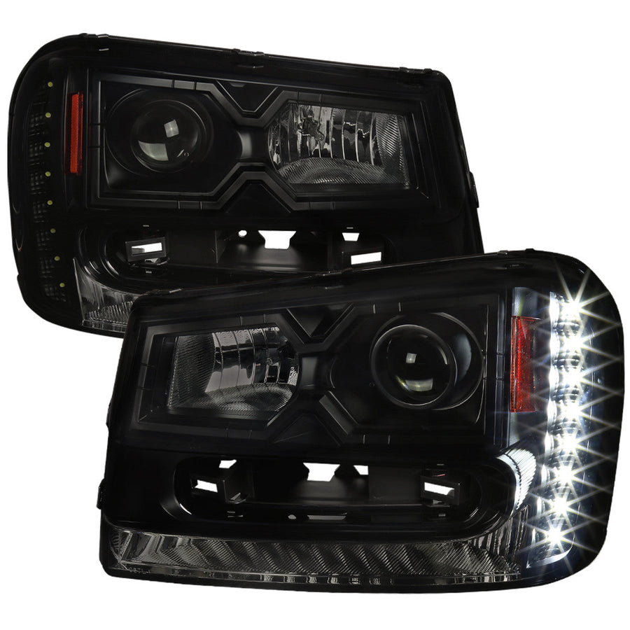 Spec-D 02-09 Chevy Trailblazer Headlights Black/Smoked
