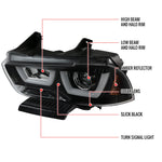 Spec-D 11-14 Dodge Charger U-Shape LED Headlights Black