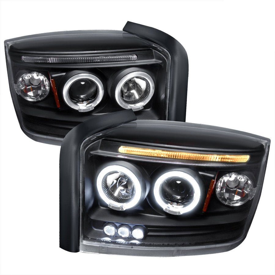Spec-D 05-07 Dodge Dakota Halo LED Projector Headlights Black