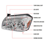 Spec-D 05-07 Dodge Magnum Dual Halo Projector Headlights Chrome/Clear