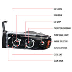Spec-D 94-01 Dodge Ram 1500 2500 3500 Headlights Dual Halo Jet Black