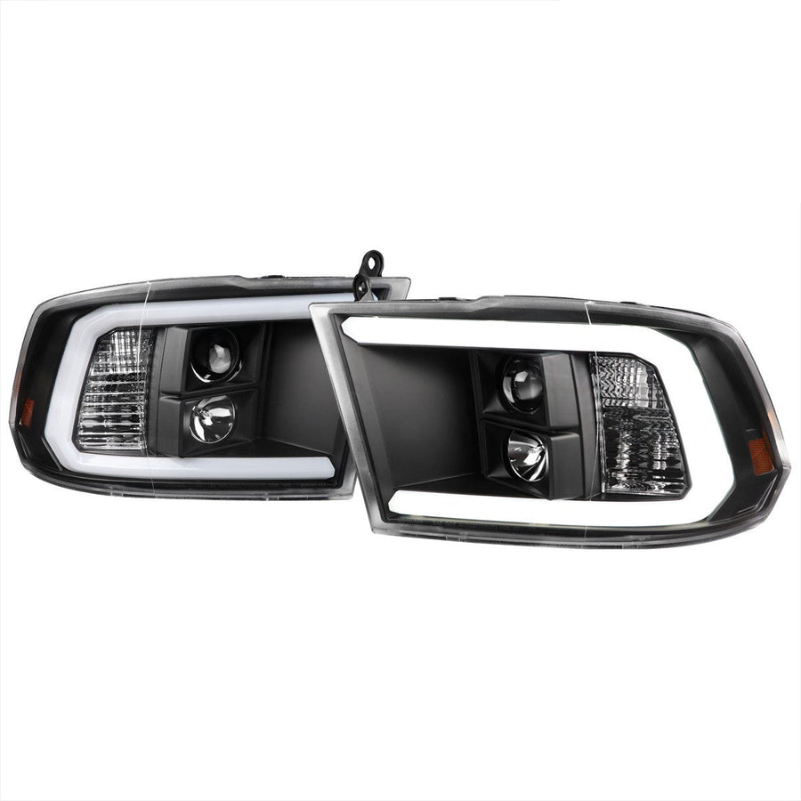 Spec-D 09-21 Dodge Ram 1500 2500 3500 LED C-Bar Headlights Black