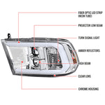 Spec-D 09-18 Dodge Ram 1500 2500 3500 LED C-Bar Headlights Chrome
