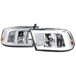Spec-D 09-18 Dodge Ram 1500 2500 3500 LED C-Bar Headlights Chrome