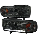 Spec-D 94-01 Dodge Ram Projector Headlights Chrome Smoked