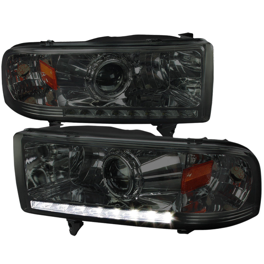 Spec-D 94-01 Dodge Ram Projector Headlights Chrome Smoked