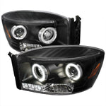 Spec-D 06-08 Dodge Ram Halo LED Projector Headlights Black