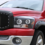 Spec-D 06-08 Dodge Ram Halo LED Projector Headlights Black
