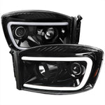 Spec-D 06-08 Dodge Ram LED Bar Projector Headlights Black/Clear