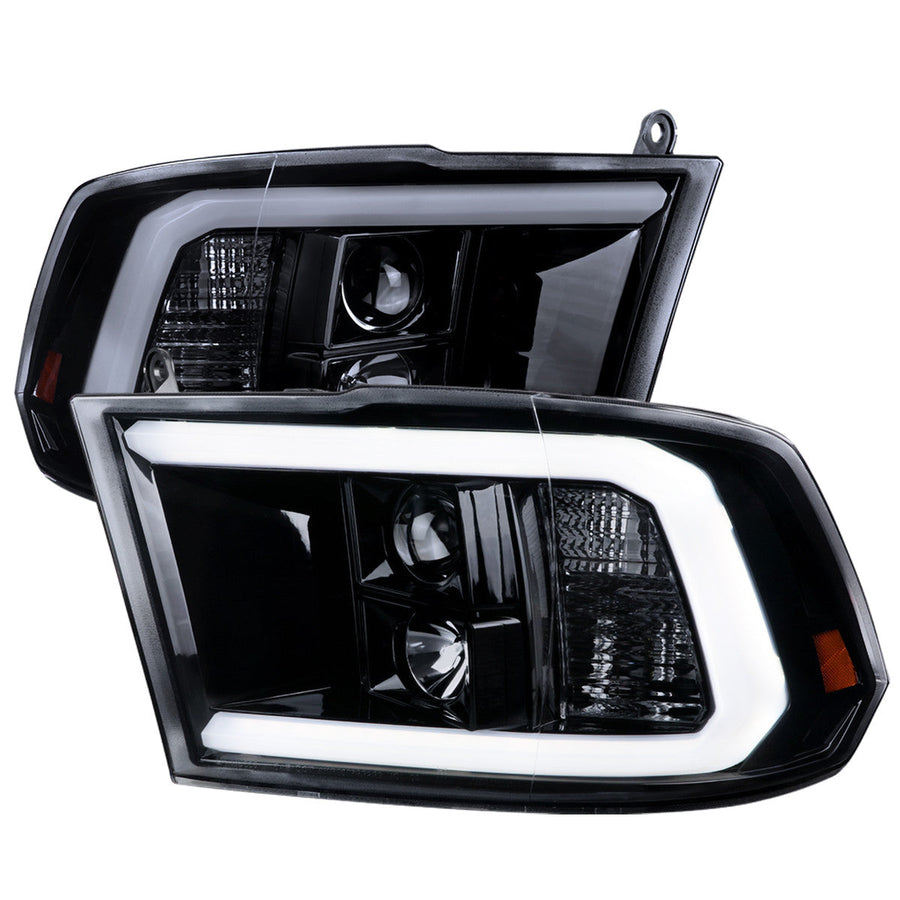 Spec-D 09-18 Dodge Ram 1500 LED Bar Projector Headlights Black/Smoked