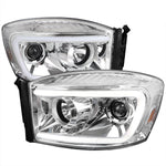 Spec-D 06-08 Dodge Ram LED C-Bar Headlights Chrome
