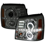 Spec-D 02-06 Escalade Halo Projector Headlights Chrome/Smoked